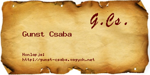 Gunst Csaba névjegykártya